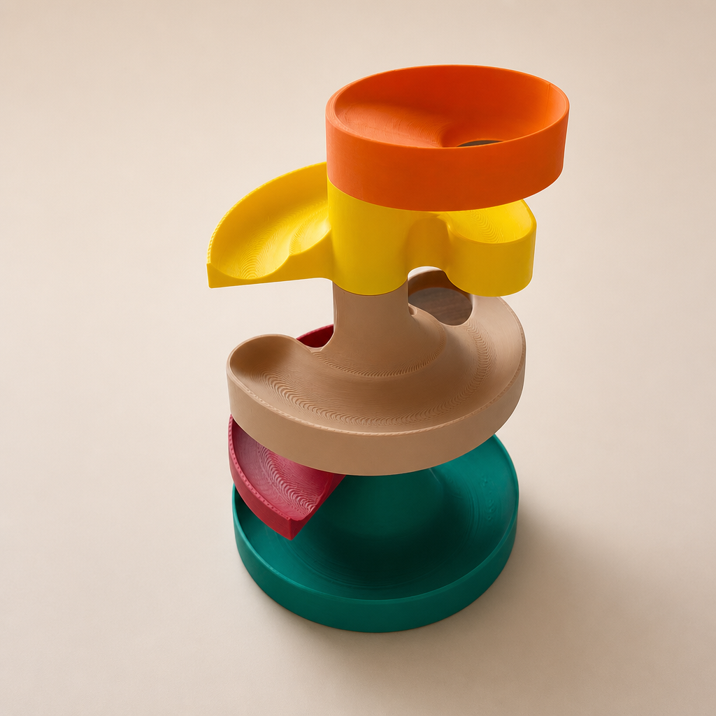 Torre Espiral Montessori com Bolinhas