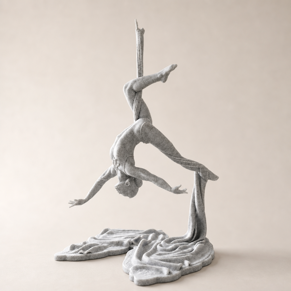 Aerial Grace - Escultura Decorativa de Acrobacia Aérea